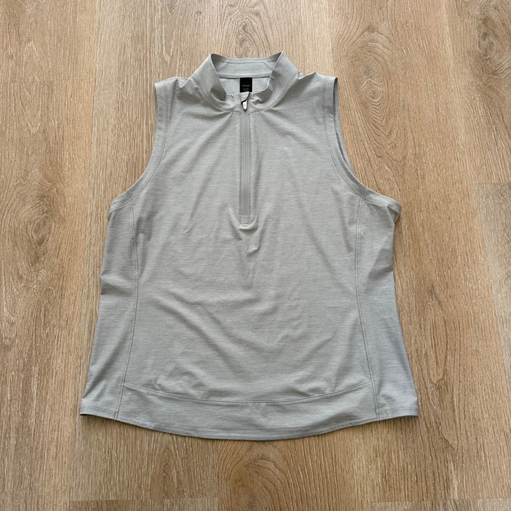 Greyson Quarter Zip‎ Sleeveless Polo Women XL Grey Heather Golf Top Performance